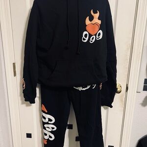 JUICE WRLD 999 Hearts on Fire Hoodie and Sweat Set